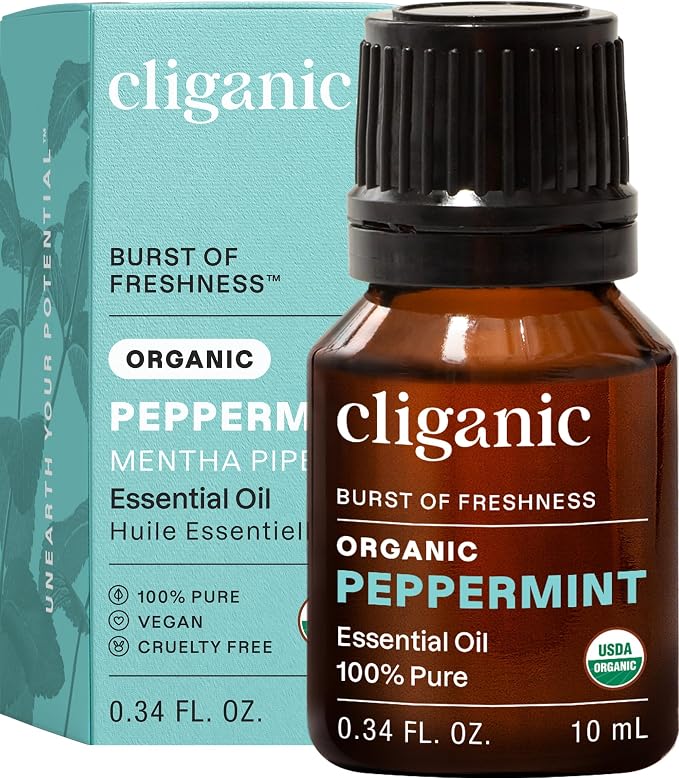 Cliganic Organic Peppermint Essential Oil, 100% Pure Natural Undiluted by Cliganic