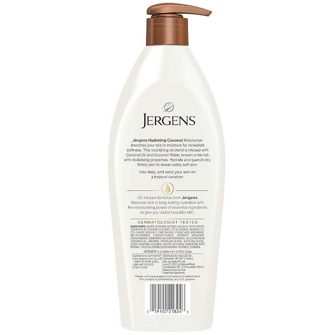 Jergens Hydrating Coconut Body Lotion, Hand and Body Moisturizer, Infused - Image 3