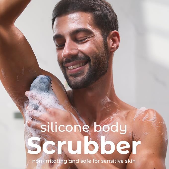 MainBasics Silicone Body Scrubber Dual-Sided Shower Loofah and Scalp Scrubber - Image 2