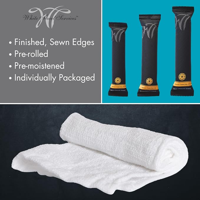 White Towel Services 8" x 8" in Moist Cotton Towel Individually Wrapped - Image 3