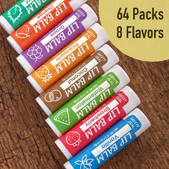 YesBes 64 Pack Lip Balm, Natural Lip Balm Bulk - Image 2