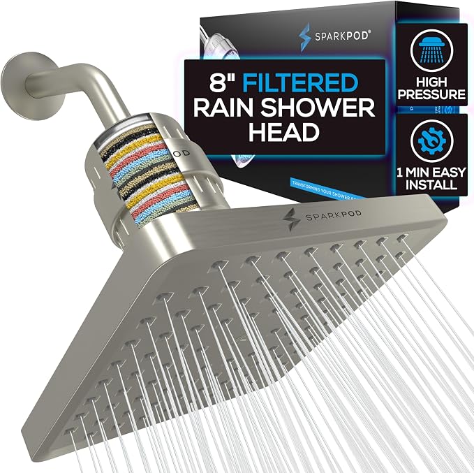 SparkPod Luxury Filtered Shower Head Set 23 Stage Shower Filter by SparkPod