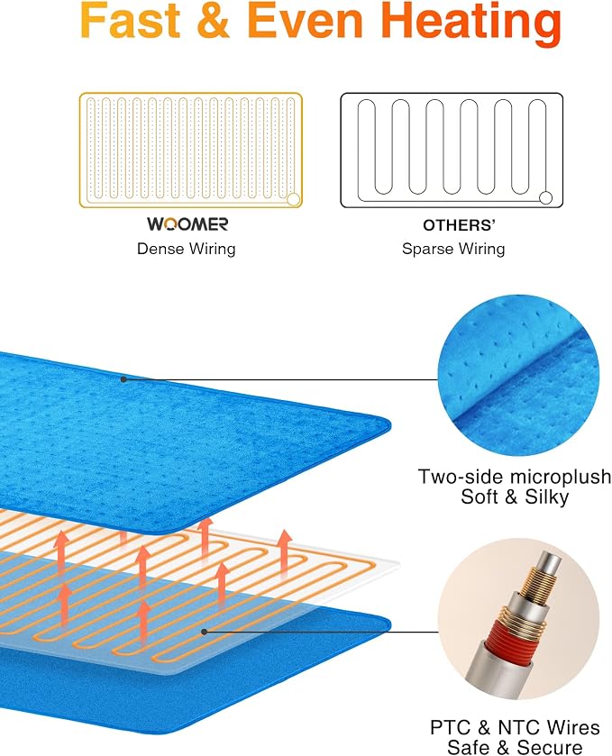 WOOMER Extra Large Heating Pad, Heat Pad - Image 3