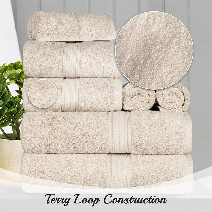 SUPERIOR Egyptian Cotton Pile Bath Sheet Set of 2, Ultra Soft Luxury Towels - Image 7