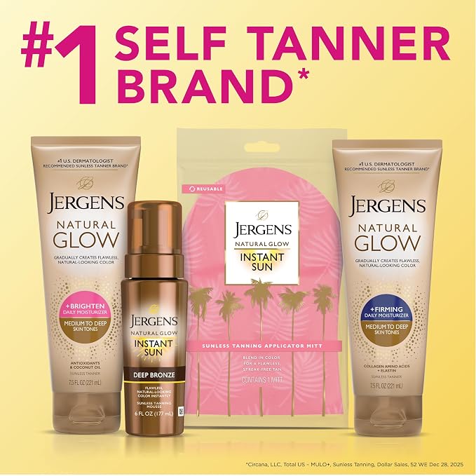 Jergens Natural Glow Self Tanner Body Lotion, Sunless Tanning, Medium to Deep - Image 9