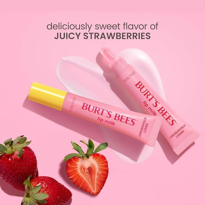 Burt’s Bees Lip Milk, Daily Lip Moisturizer, Sweet Strawberry, Vitamin Enriched - Image 7