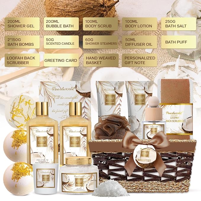 Valentine's Day Gifts Basket for Women, Bubble Bath, Diffuser Oil, Scented - Image 2