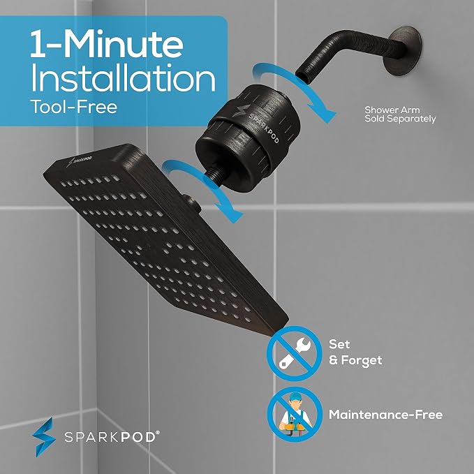 SparkPod Luxury Filtered Shower Head Set 23 Stage Shower Filter - Image 5