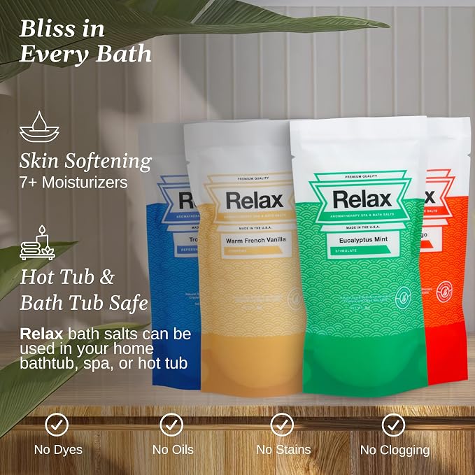 Relax Spa & Bath Aromatherapy Bath Salts Variety Pack - Image 3