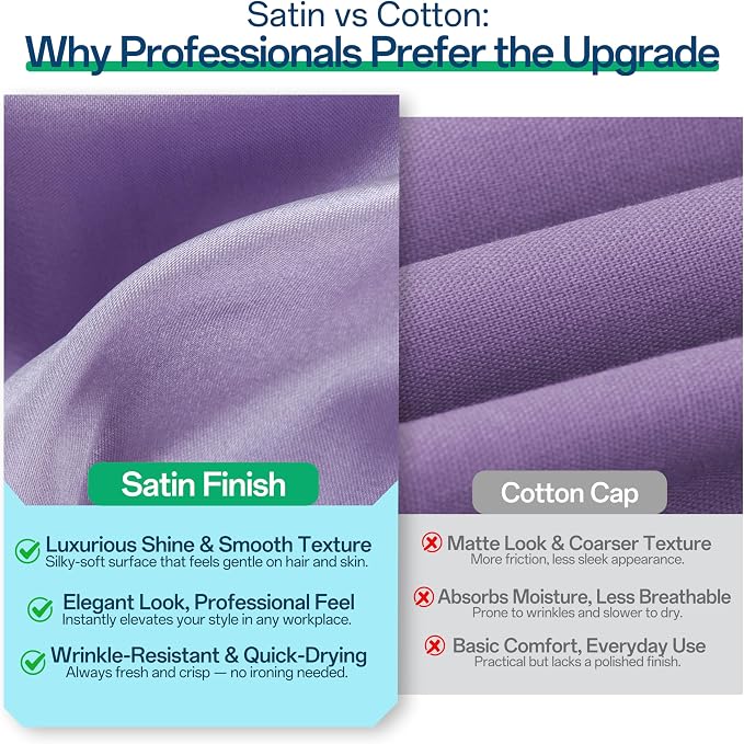 Satin Lined Scrub Cap, Adjustable Surgical Cap - Image 2