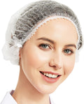 ProtectX 100-Pack White Disposable Hair Nets, Elastic Head Cover, Bouffant Caps by ProtectX