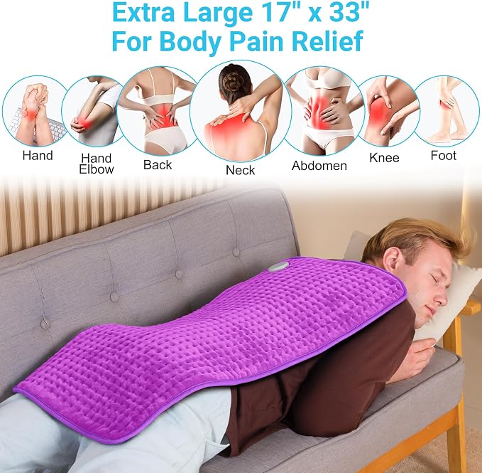 Boileau Electric Heating Pad for Back Pain and Period Cramps Relief, 3 Heating - Image 3