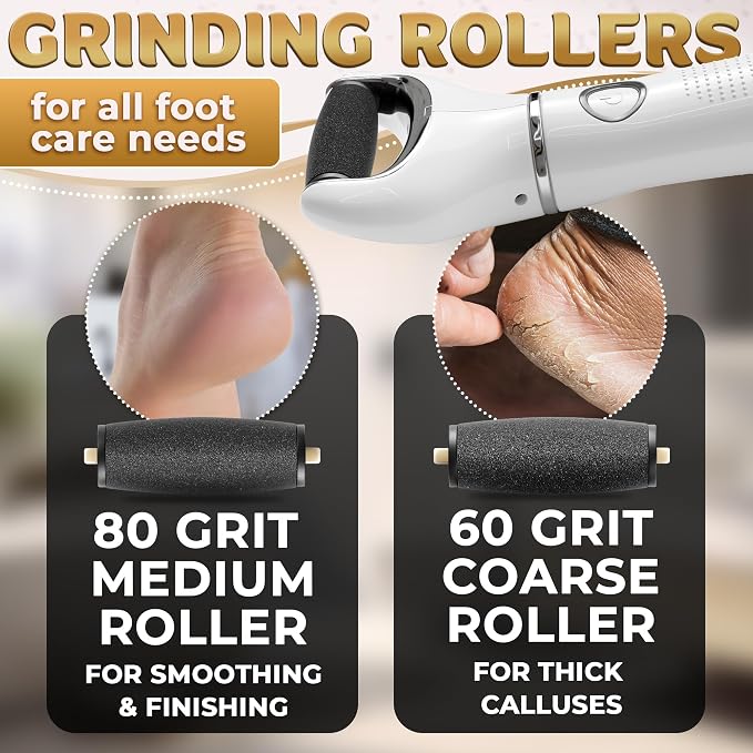 Electric Foot File Callus Remover – 3-Speed Foot Scrubber Electric, Dry Skin - Image 6