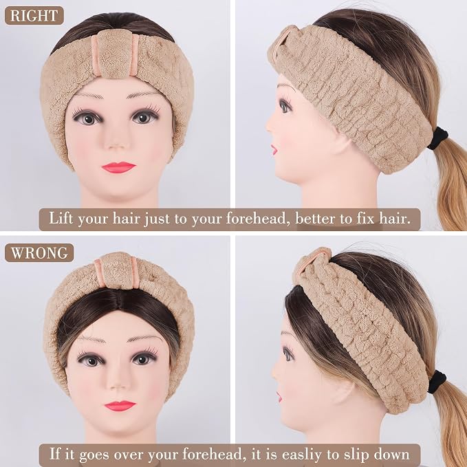 DiyJibb 9 Pcs Spa Headband for Washing Face, Skincare Headband and Wristband Set - Image 8