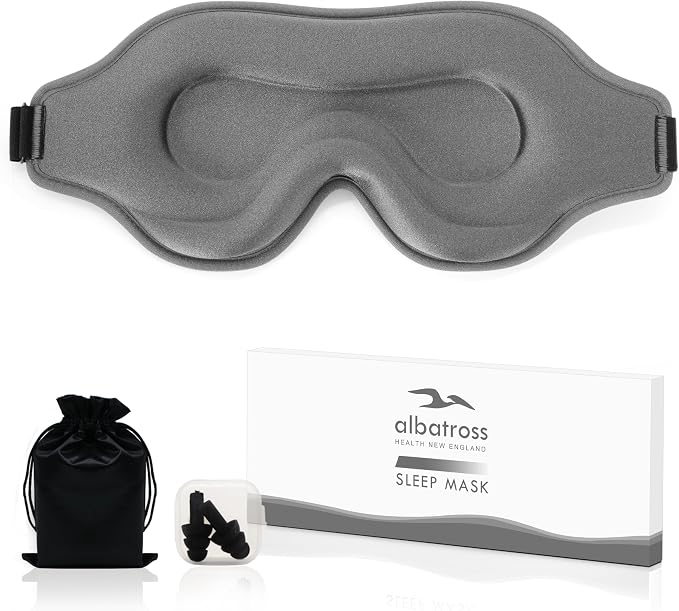 Sleep Eye Mask for Men Women, Sleeping Mask for Side Sleeper, Travel Blackout by AlbatrossHealthNewEngland