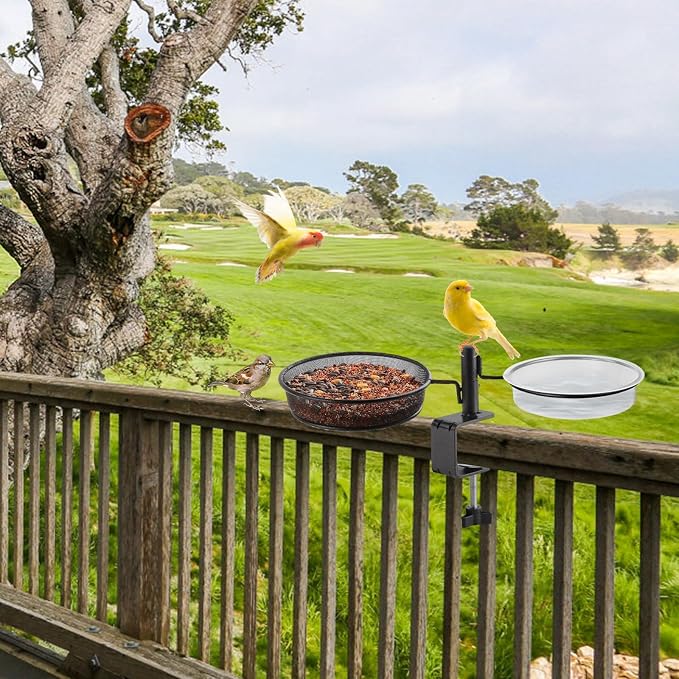 Deck Bird Feeders Platform Bird Feeder Deck Mount Bird Bath Spa - Image 2