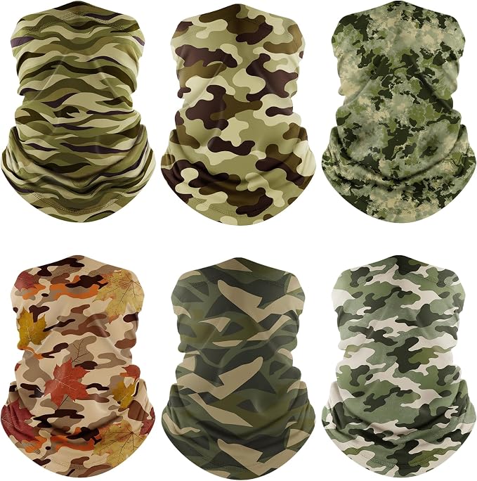 Fuinloth Neck Gaiter, 6 Pack Cooling UV Protection Bandana Face Mask Gator Scarf by fuinloth