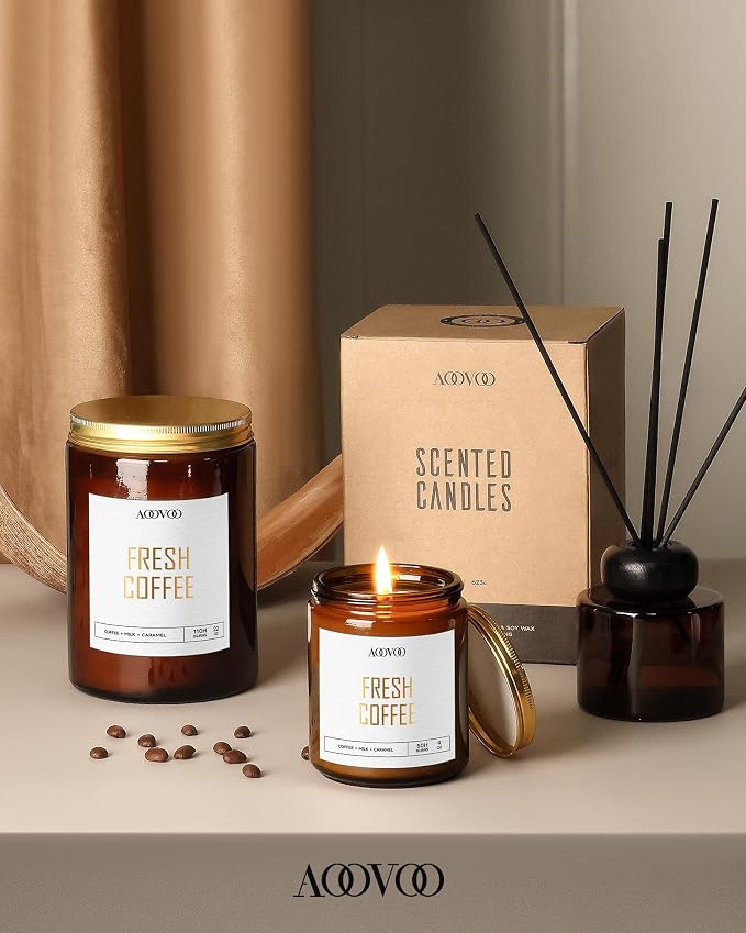 AOOVOO Fresh Coffee Candles - 9 oz Scented Candles - Image 6