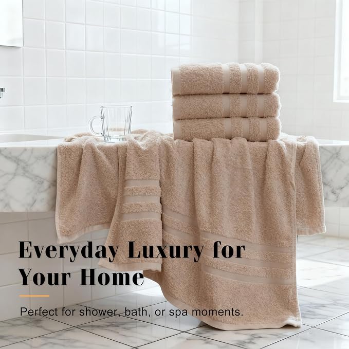 Bath Towels 2 Pack, 30 x 60 Inches, Large 100% Cotton Towels, Comfortable - Image 7