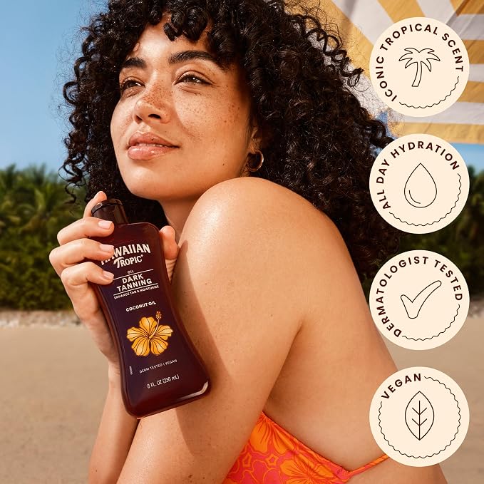 Hawaiian Tropic Dark Tanning Oil, 8 Fl Oz | Moisturizing Body Oil - Image 6