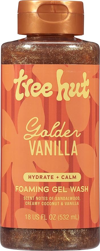 Tree Hut Golden Vanilla Foaming Gel Wash, Hydrating & Moisturizing Body Wash by TreeHut