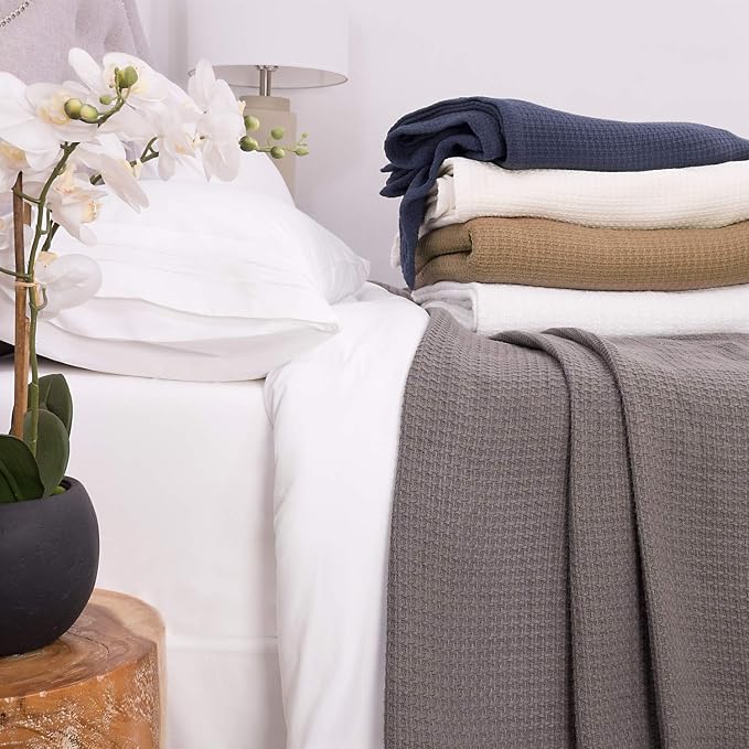Sweet Home Collection 100% Fine Cotton Blanket Luxurious Weave Stylish Design - Image 4