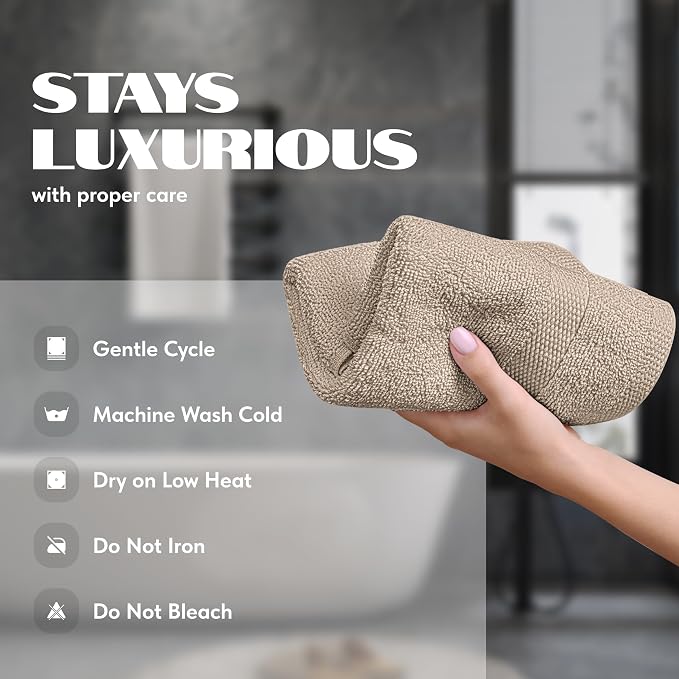 White Classic Taupe Hand Towels - Image 6
