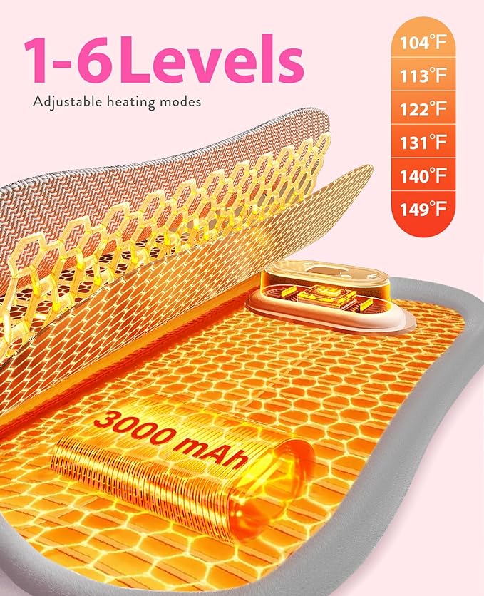 Electric Heating Pad, Portable Cordless Menstrual Heating Pad - Image 5