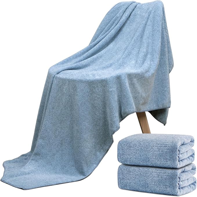 SEISSO 2 Pack Extra Large Bath Towels 63"x35", Bath Sheets by SEISSO