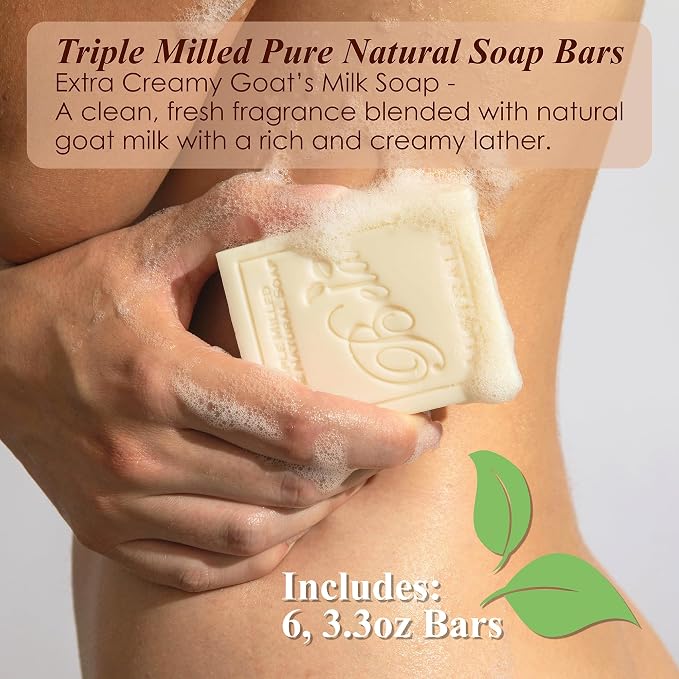 BELA Extra Creamy Goat Milk Soap 3.3 OZ Pack of 12, Long Lasting French Triple - Image 2