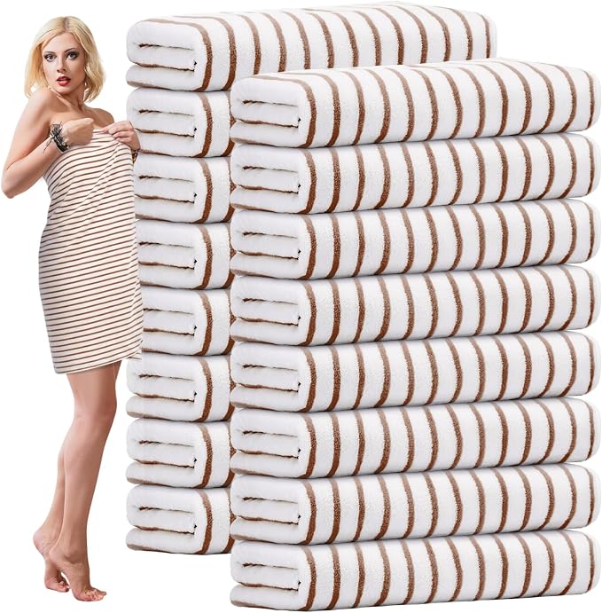 SmoothNovelty 16 Pack Microfiber Bath Towels Bulk 27'' x 60'' Oversized Size by SmoothNovelty