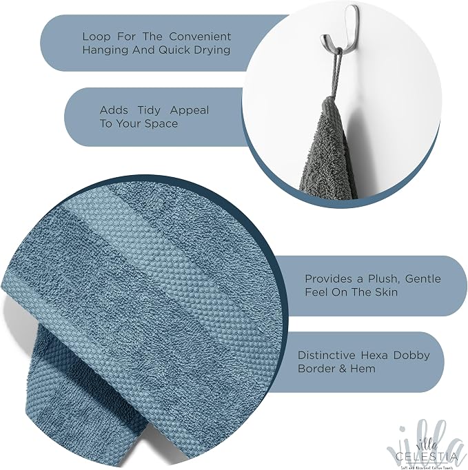 100% Cotton Wash Cloth for face & Body Set of 12, Sustainable, Highly Absorbent - Image 4