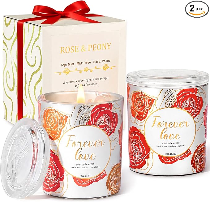 2 Pack Wood Wick Soy Wax Candle Gift Set by CJVIUS