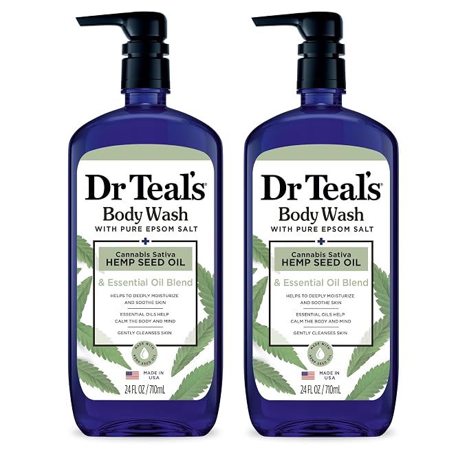 Dr Teal's Body Wash with Pure Epsom Salt, Cannabis Sativa Hemp Seed Oil by DrTeals