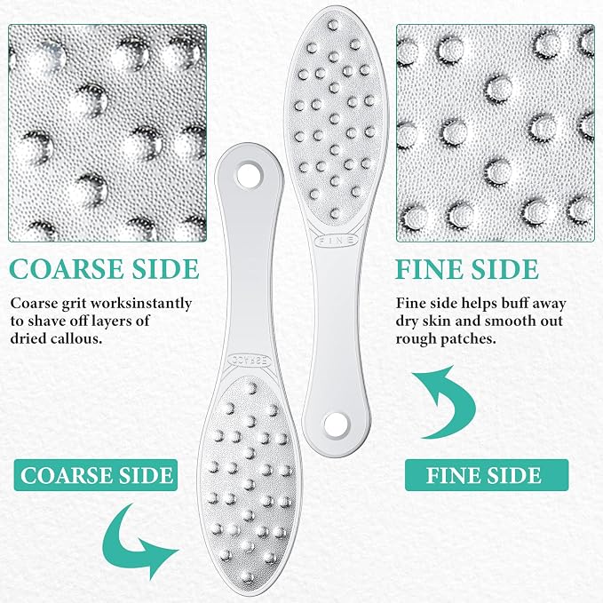 4 Pcs Stainless Steel Foot File Callus Remover Double Sided Metal Foot Rasp - Image 3