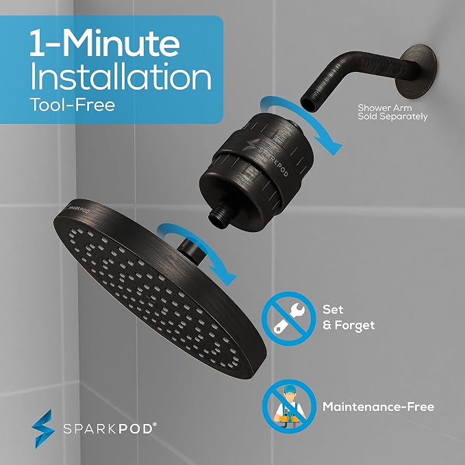 SparkPod Luxury Filtered Shower Head Set 23 Stage Shower Filter - Image 5