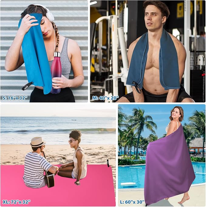 BOGI 4 Pack Microfiber Travel Sports Towel-Quick Dry Towel, Soft Lightweight - Image 9