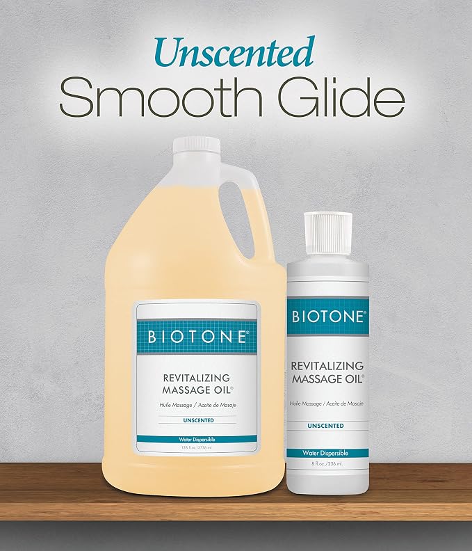 Biotone Revitalizing Unscented Massage Oil, 8 Ounce - Image 3