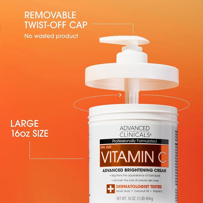 Advanced Clinicals Vitamin C Brightening Cream + Manuka Honey Body Lotion & - Image 3