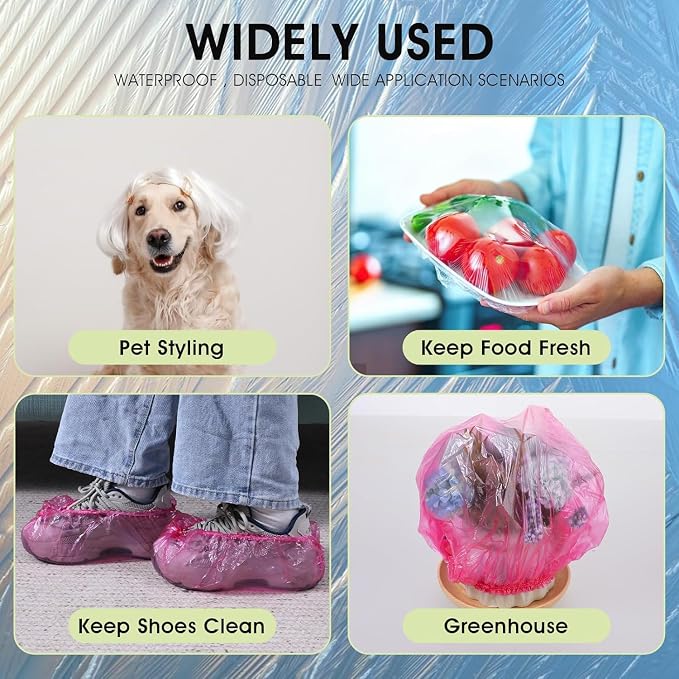 100 Pcs Pink Disposable Shower Caps, Shower Caps - Image 6