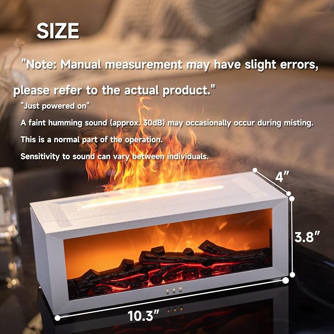 TMEHM Fireplace Flame Air Diffuser Humidifier, 7 Colors Aromatherapy Essential - Image 2