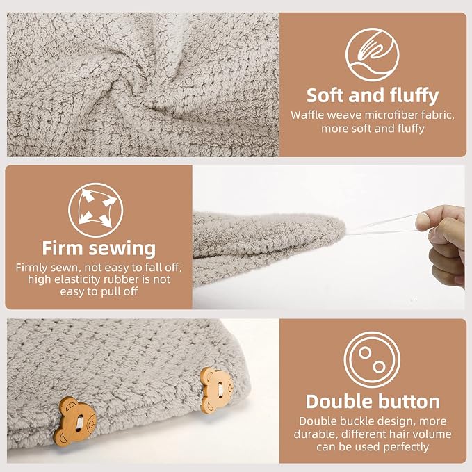 CZZXI 3 PCS Microfiber Hair Towel - Image 4