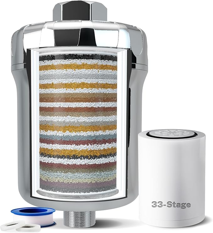 iSpring 33-Stage High Output Shower Filter, Universal Shower Head Filter by iSpring