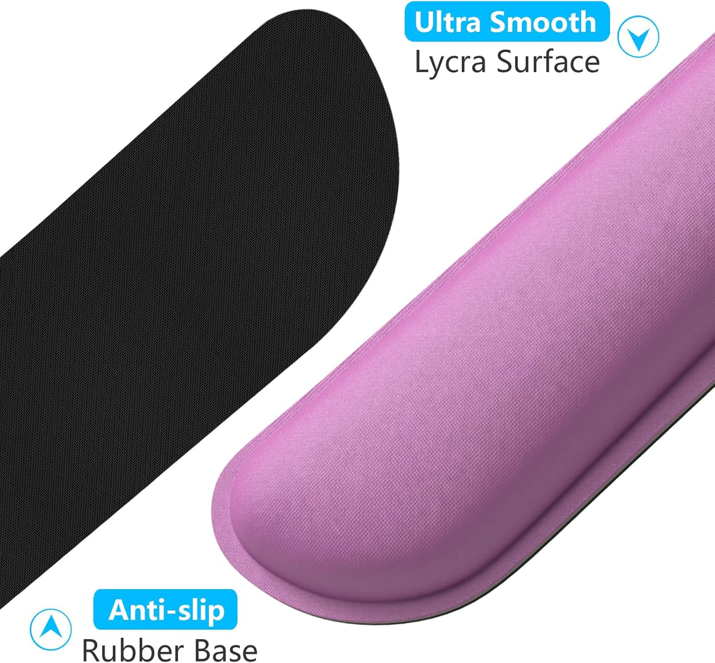 Dapesuom Enlarge Keyboard Wrist Rest, Memory Foam Keyboard Wrist Cushion for Computer Desk Mats Support, Pain Relief Ergonomic Mouse Pad Rests with Non-Slip Base for Gaming, Laptop, Radiant Orchid