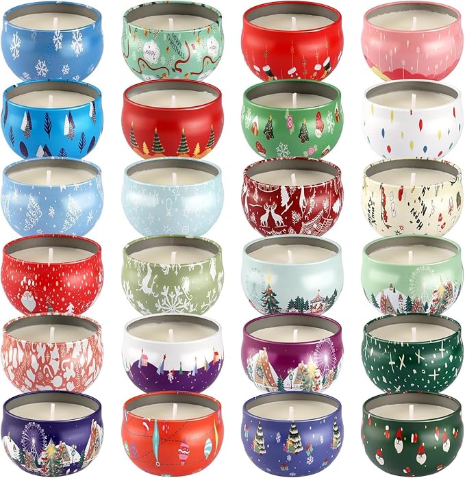 WPONSZU 24 Pack Christmas Scented Candles Gift Set - Image 8