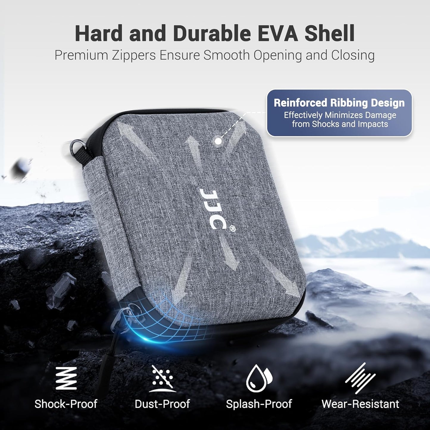 JJC Hard Lens Filter Pouch, 4-Pocket Filter Case for Circular Filter Up to 95mm with Belt Loop, Dustproof & Water-Resistant Camera Filter Storage Wallet for Photography ND UV CPL Filter