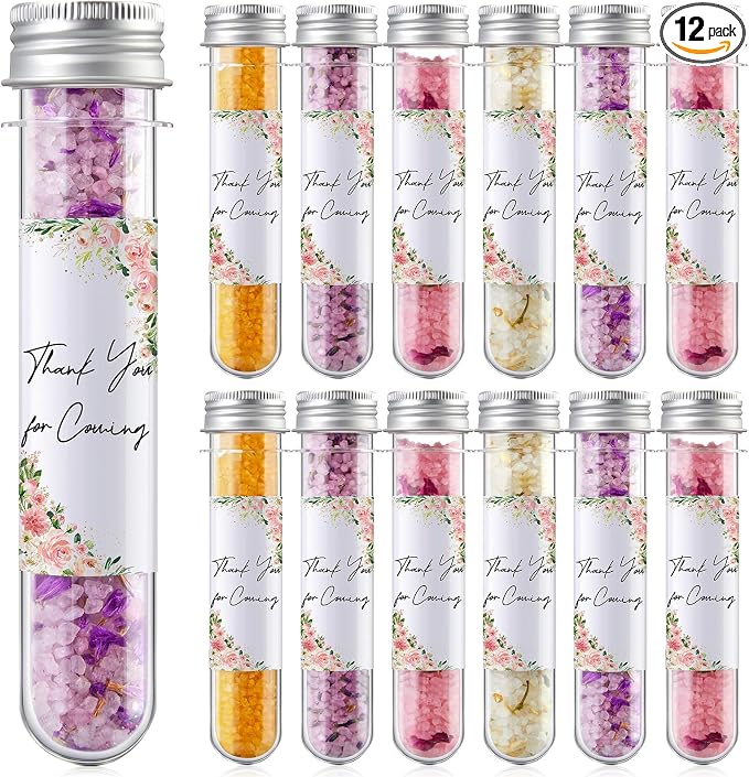 12 Pcs Aromatherapy Bath Salts Test Tube Bath Salts by Dimsile