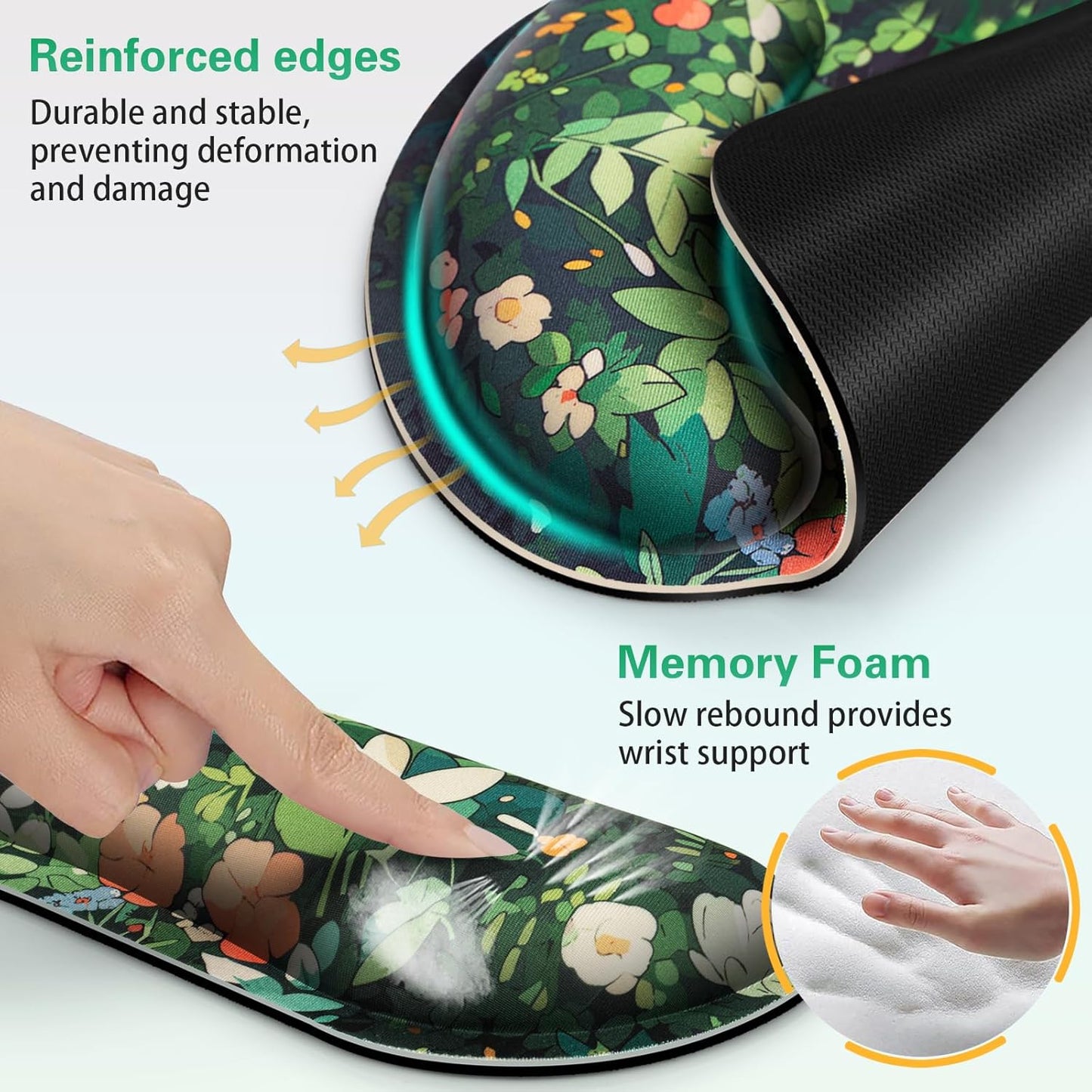 Ergonomic Keyboard Wrist Rest, Mouse Pad with Wrist Rest Anime, Cat Gaming Mousepad with Wrist Support, Memory Foam Wrist Rest Set for Computer Keyboard, Funny Cute Office Desk Accessories