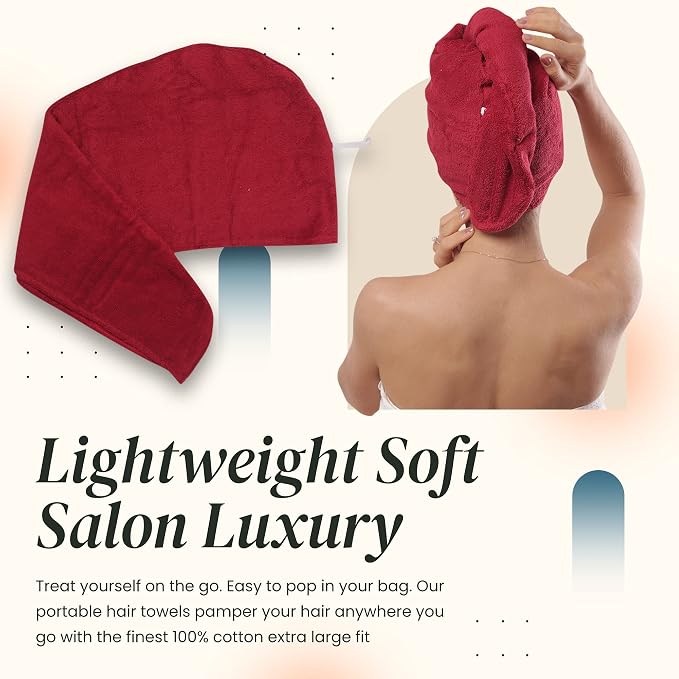 Extra Large Waffle Cotton Hair Towel Wrap - Image 5