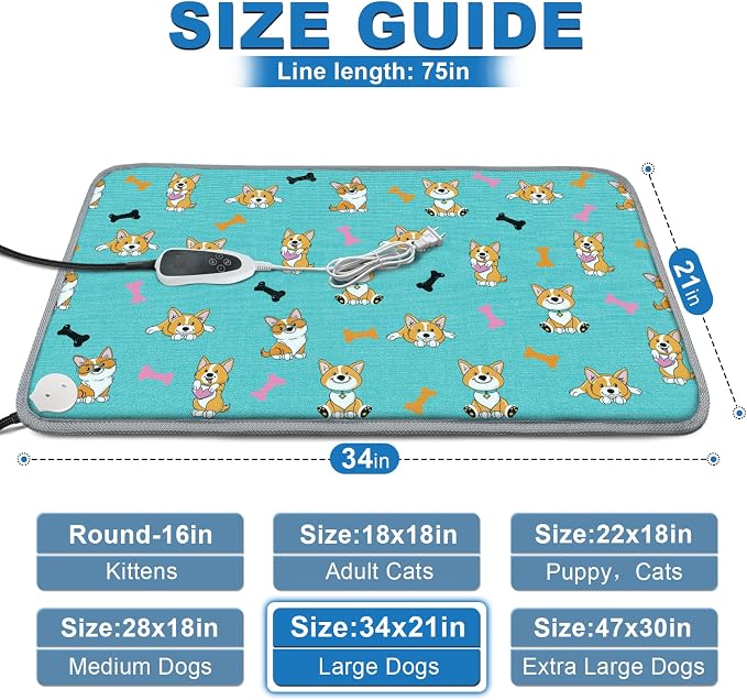 GOLOPET Large Dog Heating Pad 34x21in - Image 2